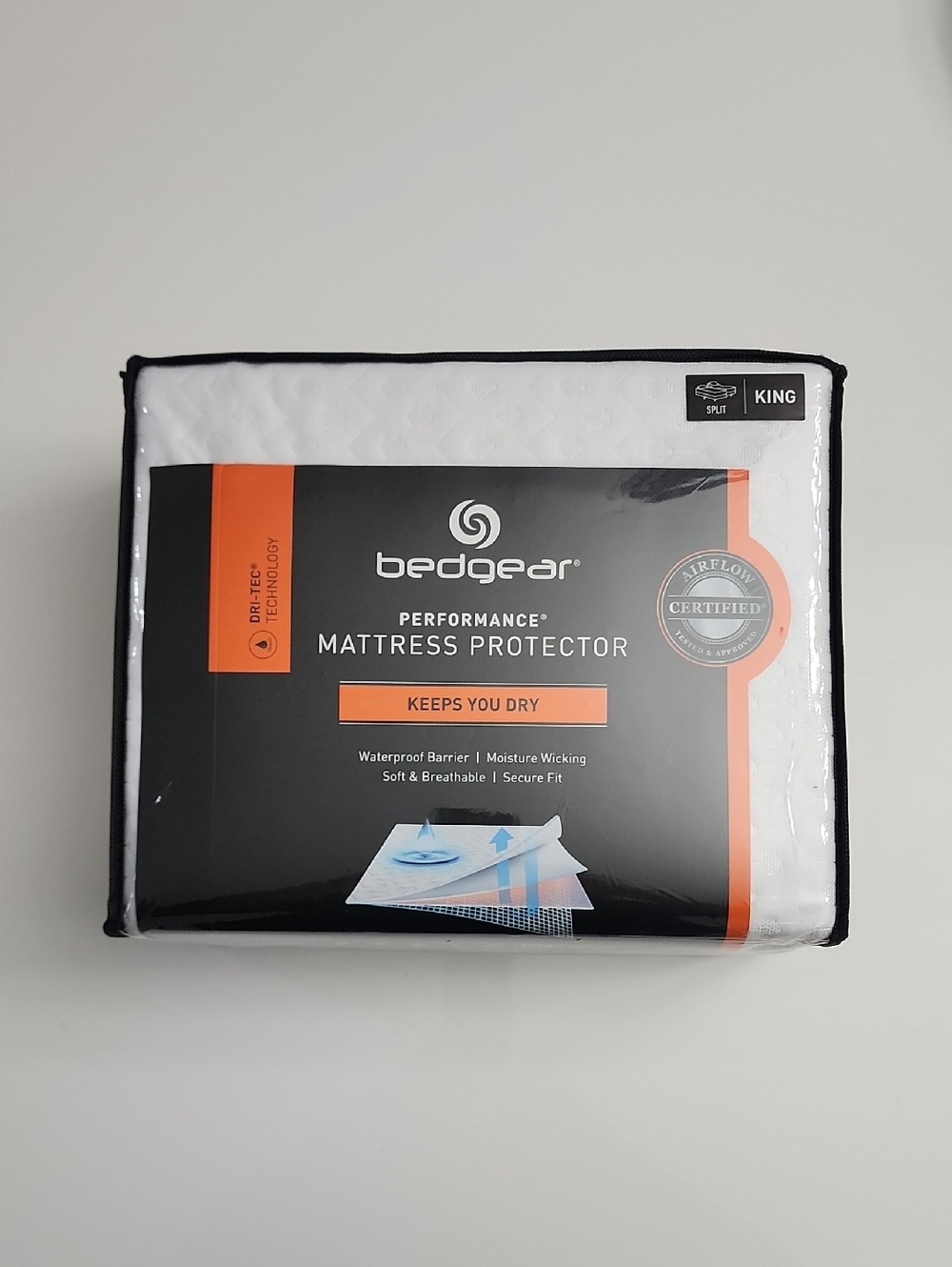 Bedgear Dri-Tec Performance Mattress Protector Split King White NWT